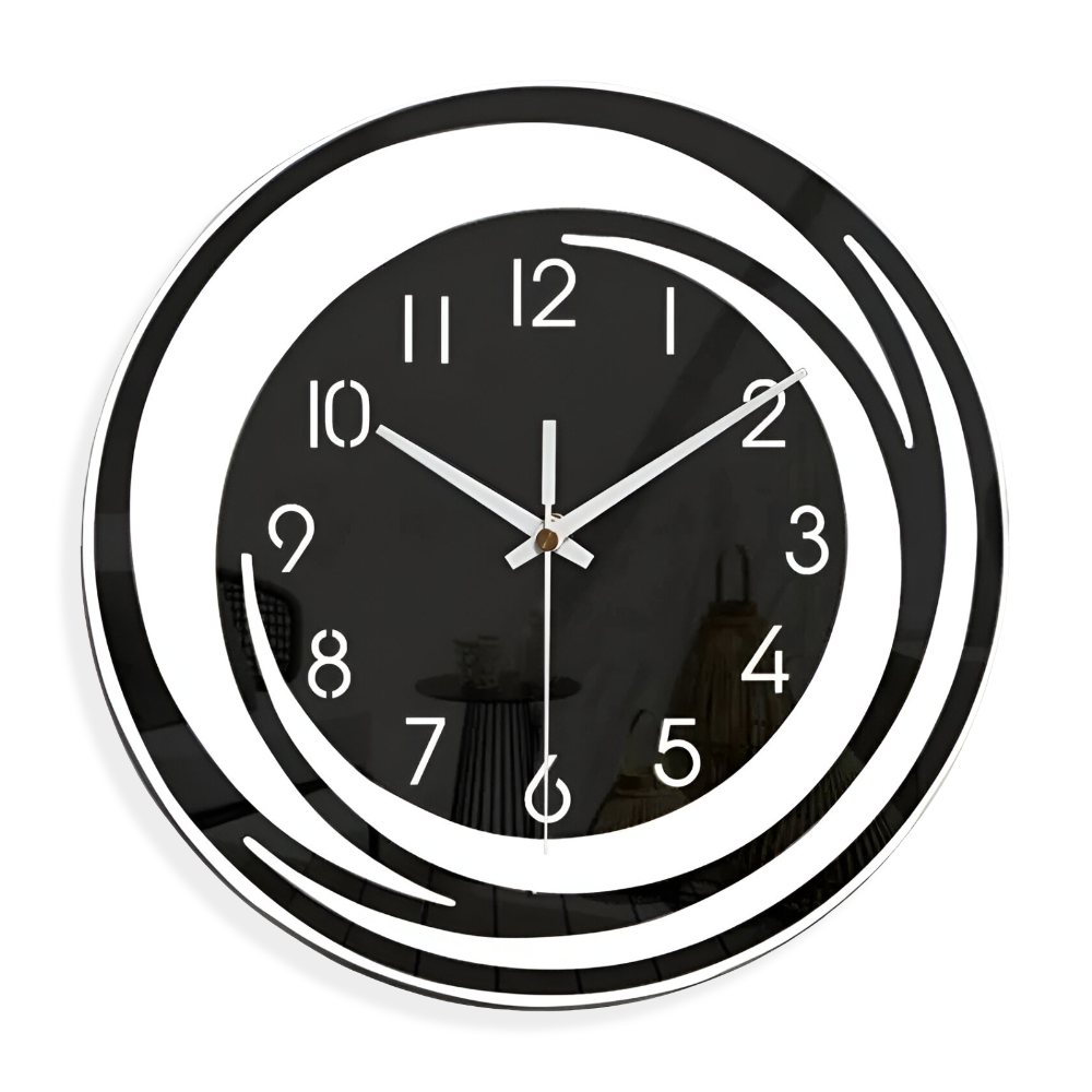 Modern Black Acrylic Wall Clock | Scandinavian Style Decor