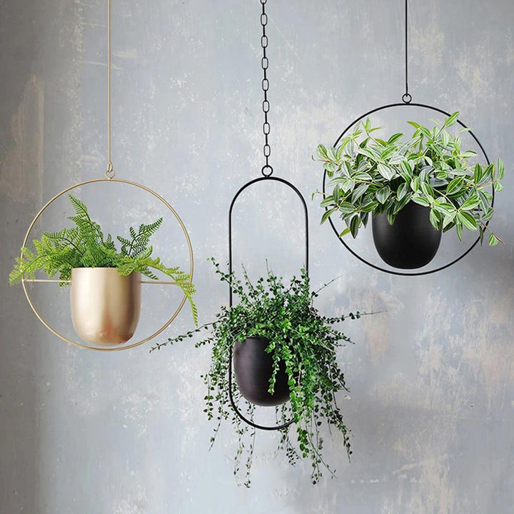 Modern Minimalist Iron Hanging Planter for Stylish Home Decor