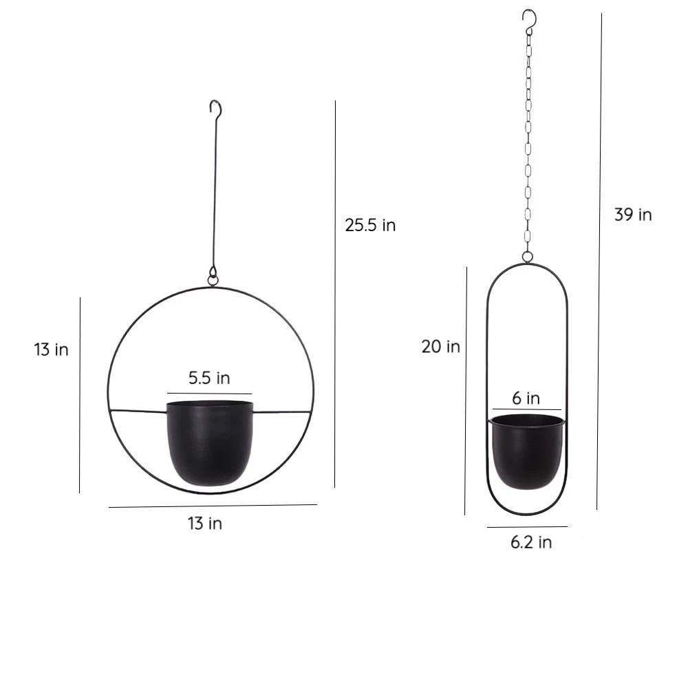 Modern Minimalist Iron Hanging Planter for Stylish Home Decor