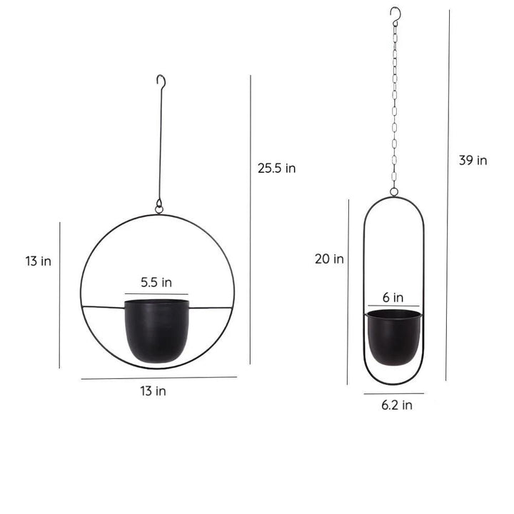 Modern Minimalist Iron Hanging Planter for Stylish Home Decor