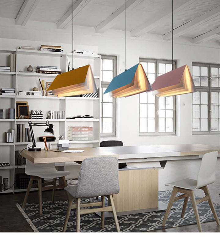 Flying Book 1-Light Metal PVC Book Shade Pendant Lamp-Orizon Depot