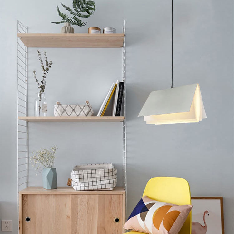 Flying Book 1-Light Metal PVC Book Shade Pendant Lamp-Orizon Depot