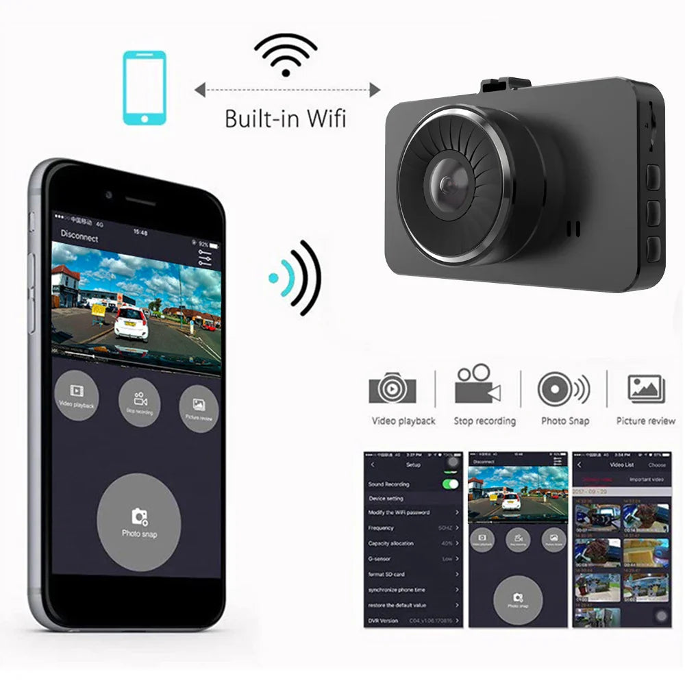 Full HD 1080P Dash Cam with Night Vision and GPS Logger-Orizon Depot