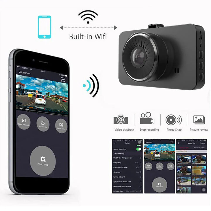 Full HD 1080P Dash Cam with Night Vision and GPS Logger-Orizon Depot