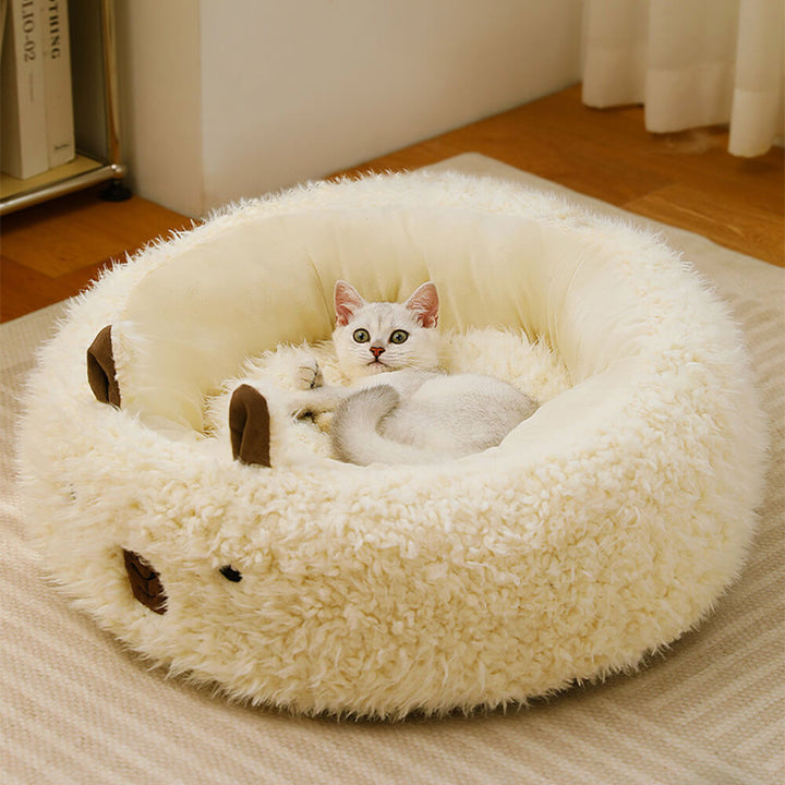 Alpaca-Shaped Fluffy Warm Detachable Dog and Cat Bed-Orizon Depot