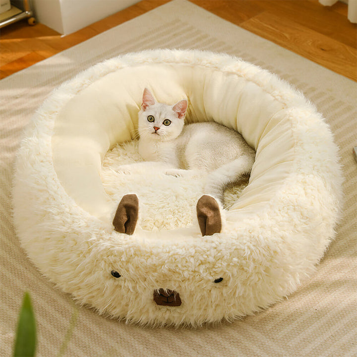 Alpaca-Shaped Fluffy Warm Detachable Dog and Cat Bed-Orizon Depot