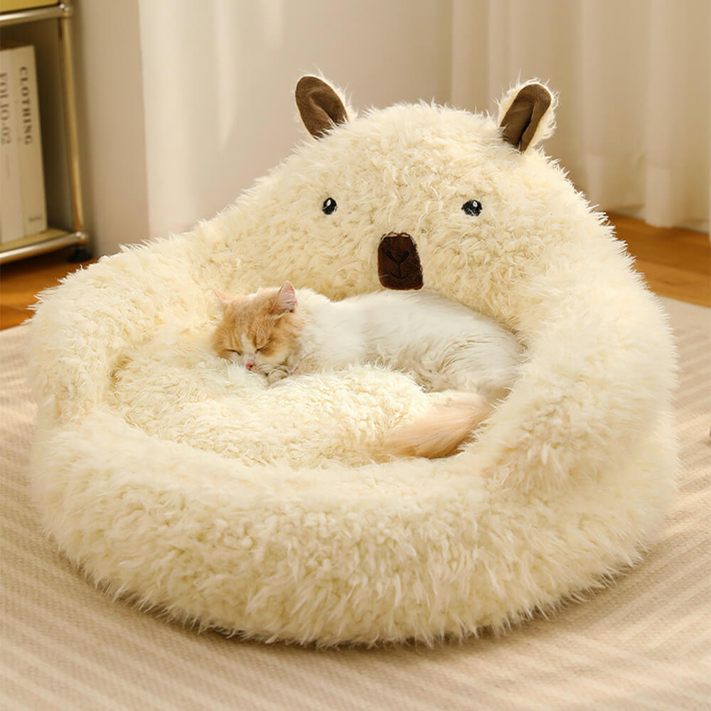 Alpaca-Shaped Fluffy Warm Detachable Dog and Cat Bed-Orizon Depot