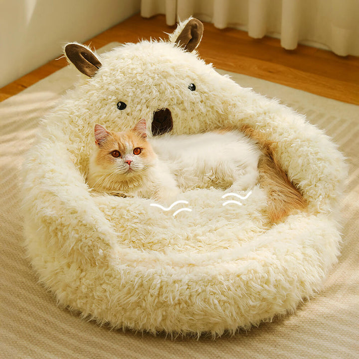 Alpaca-Shaped Fluffy Warm Detachable Dog and Cat Bed-Orizon Depot