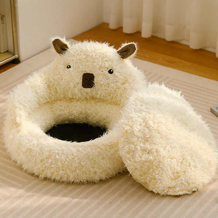 Alpaca-Shaped Fluffy Warm Detachable Dog and Cat Bed-Orizon Depot