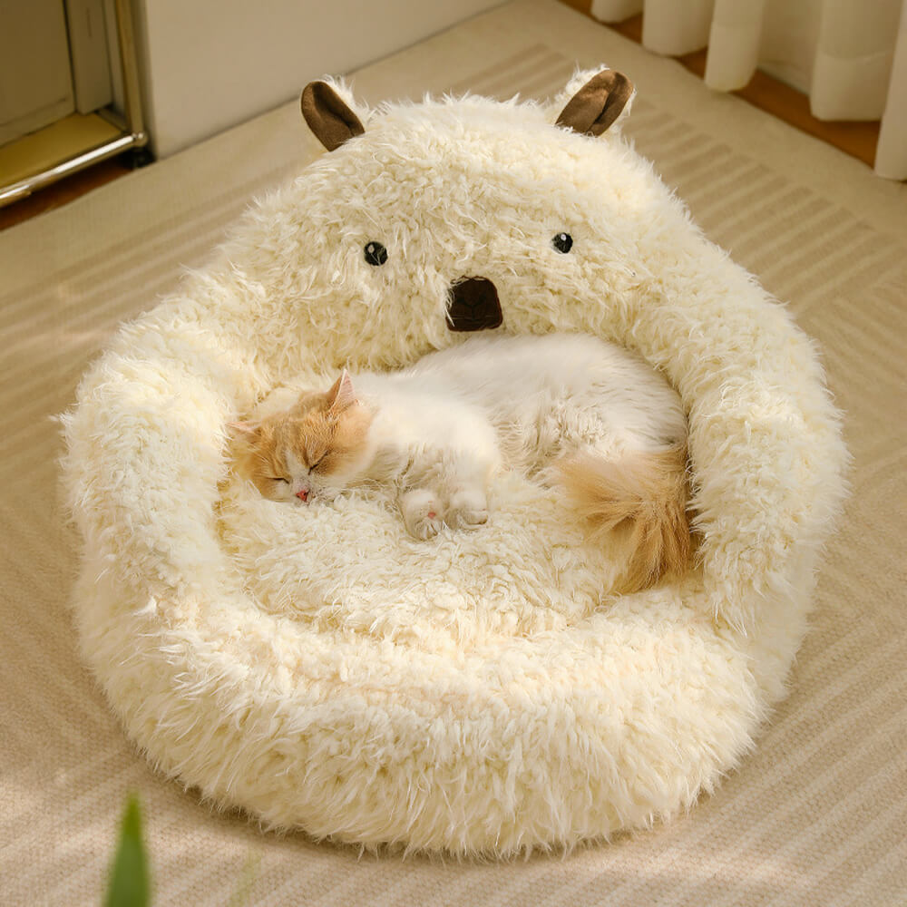 Alpaca-Shaped Fluffy Warm Detachable Dog and Cat Bed-Orizon Depot