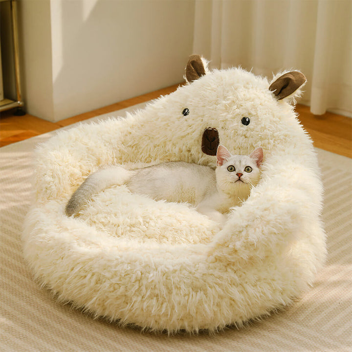Alpaca-Shaped Fluffy Warm Detachable Dog and Cat Bed-Orizon Depot