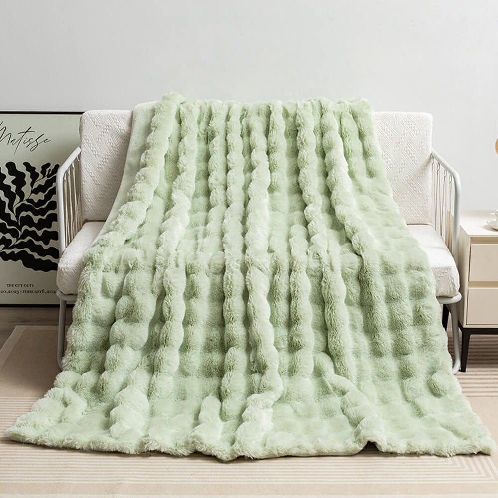 Premium Double Layer Thick Faux Rabbit Fur Blanket-Orizon Depot