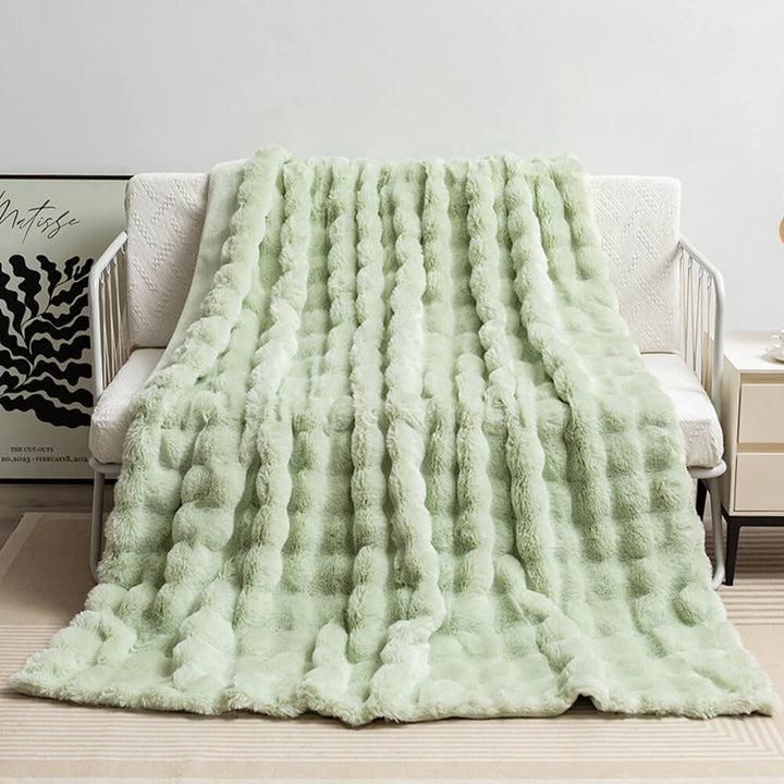 Premium Double Layer Thick Faux Rabbit Fur Blanket-Orizon Depot