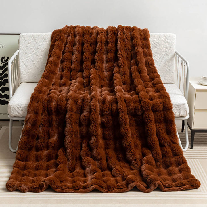 Premium Double Layer Thick Faux Rabbit Fur Blanket-Orizon Depot