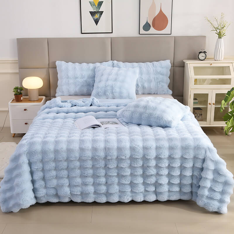 Premium Double Layer Thick Faux Rabbit Fur Blanket-Orizon Depot