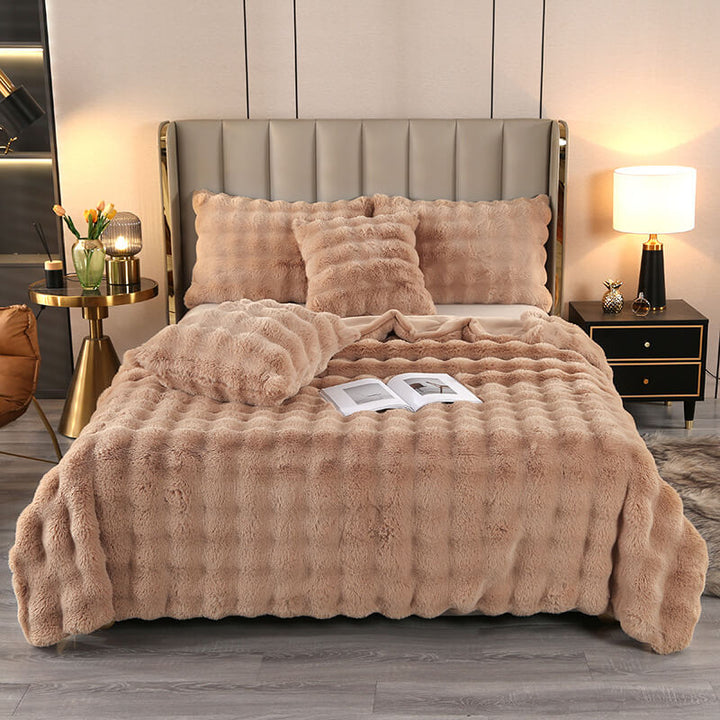 Premium Double Layer Thick Faux Rabbit Fur Blanket-Orizon Depot