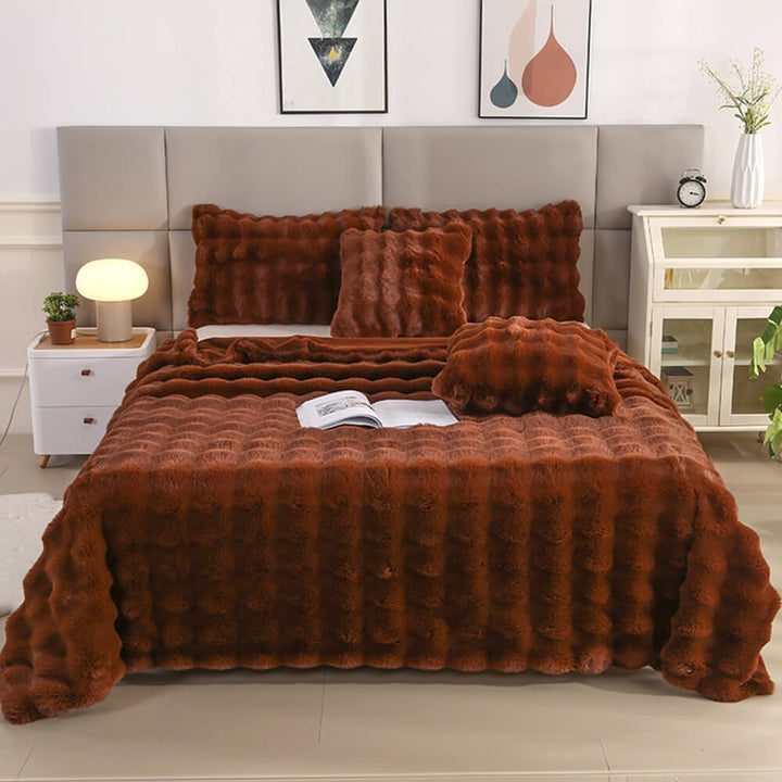 Premium Double Layer Thick Faux Rabbit Fur Blanket-Orizon Depot