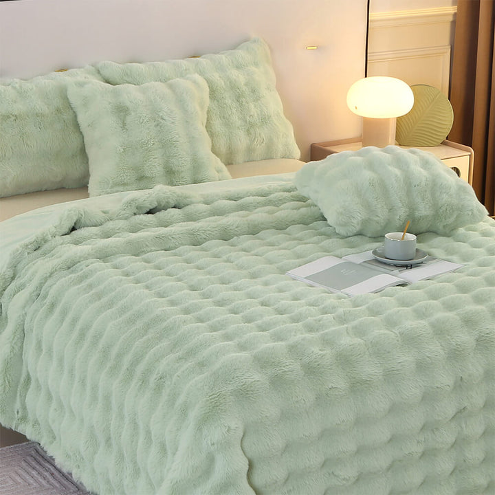 Premium Double Layer Thick Faux Rabbit Fur Blanket-Orizon Depot