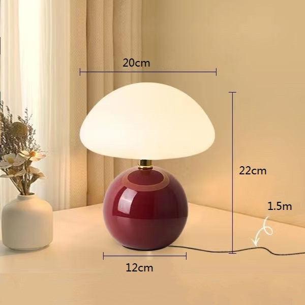 Elegant French Cream Mushroom Table Lamp for Home Decor