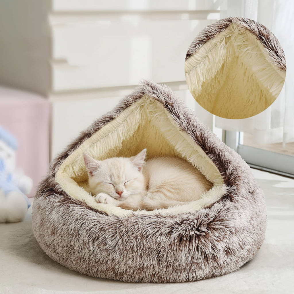 Cozy Donut Pet Bed for Dogs and Cats