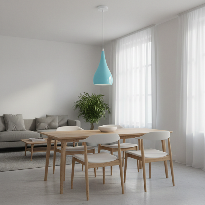 Contemporary Nordic Iron Wood Aluminum Gourd Water Drop 1-Light Hanging Lamp For Dining Room-Orizon Depot