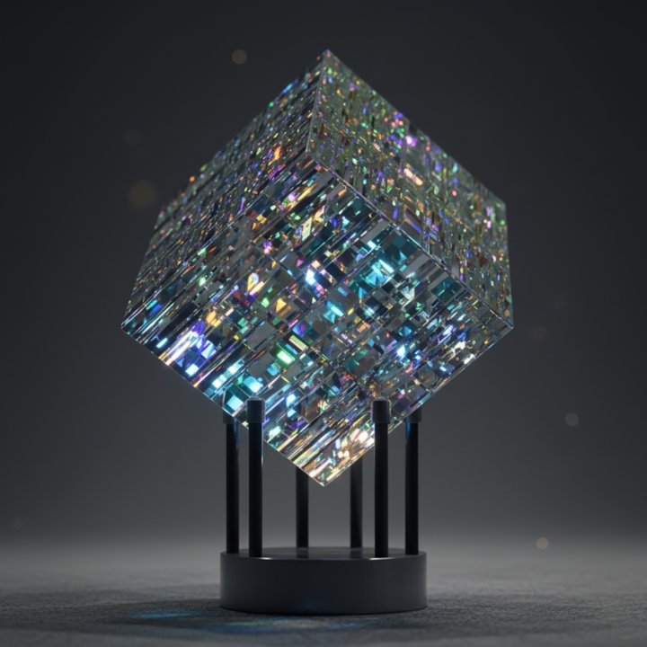 ChromaticCube Crystal Rainbow Refraction Art | Modern Desk Decor-Orizon Depot