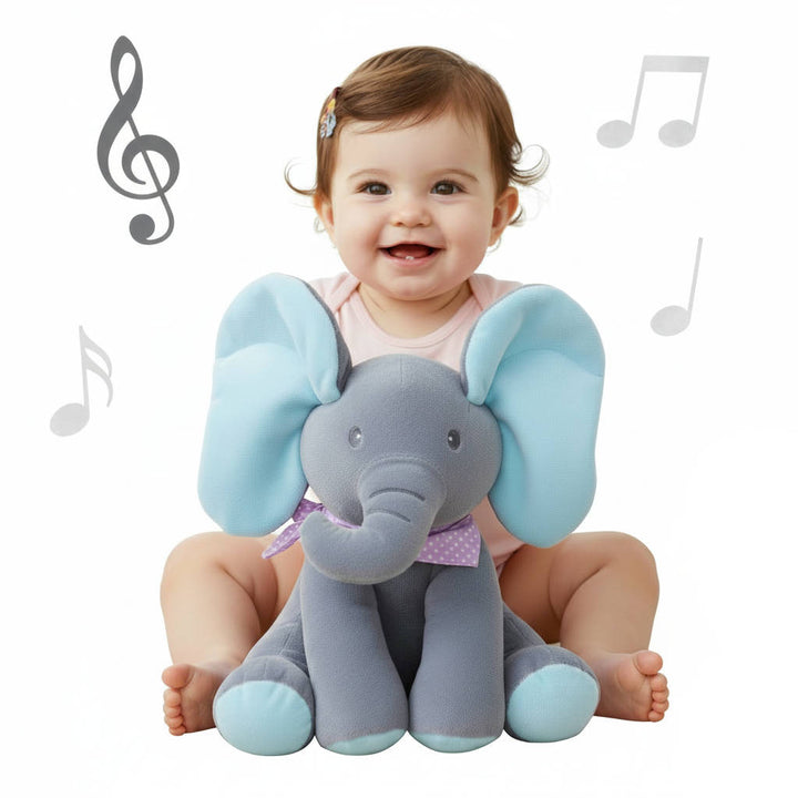 Interactive Peek-a-Boo Elephant Plush Toy for Kids