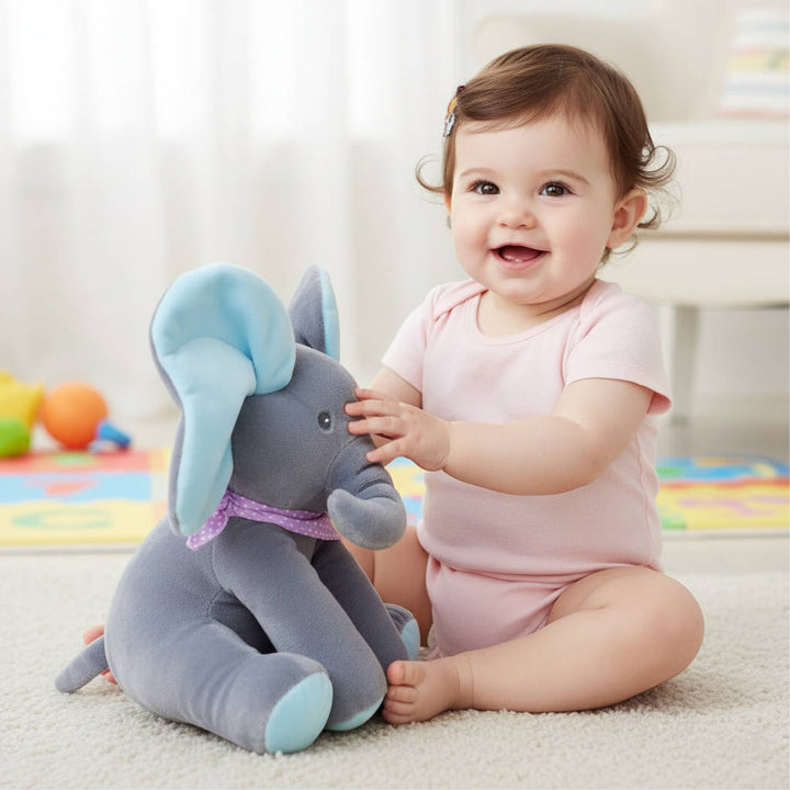 Interactive Peek-a-Boo Elephant Plush Toy for Kids