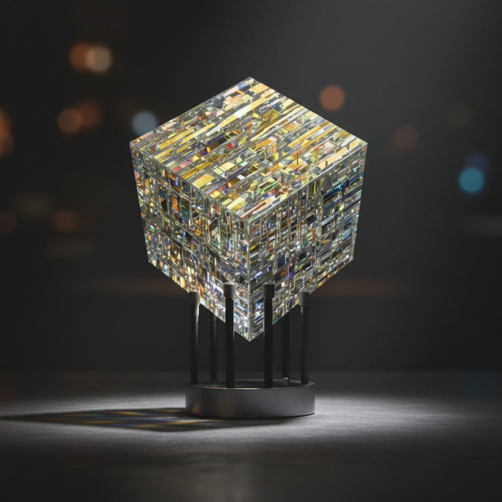 ChromaticCube Crystal Rainbow Refraction Art | Modern Desk Decor-Orizon Depot