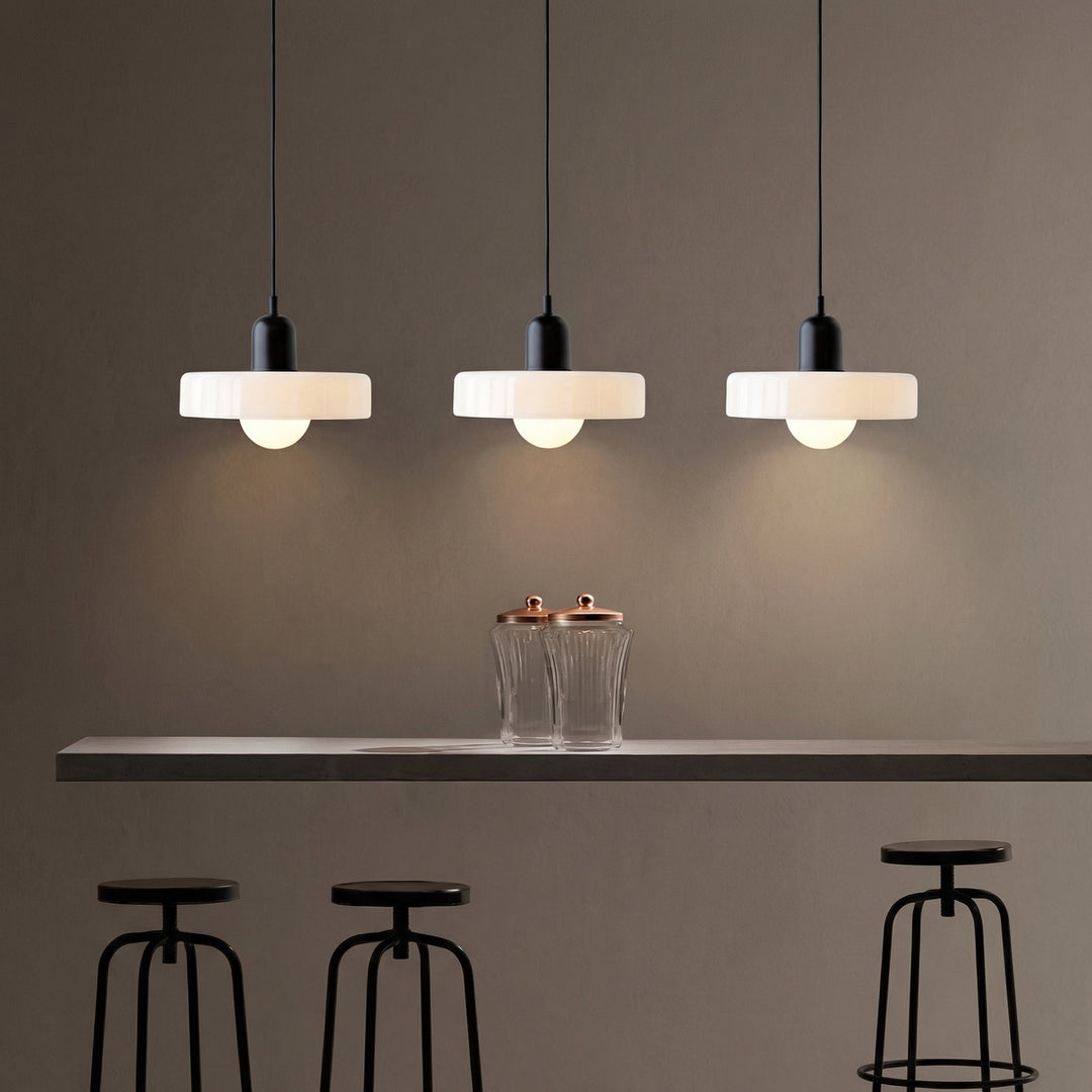 3-Head Colored Glass Hanging Lamp Stylish Bauhaus Ceiling Fixture-Orizon Depot