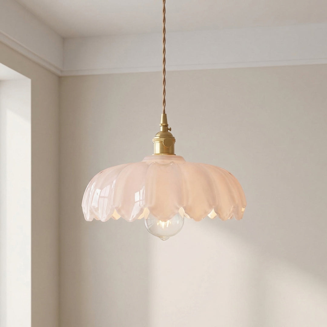 Elegant Floral Glass Hanging Lamp-Orizon Depot