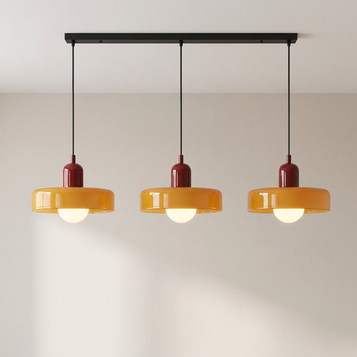 3-Head Colored Glass Hanging Lamp Stylish Bauhaus Ceiling Fixture-Orizon Depot