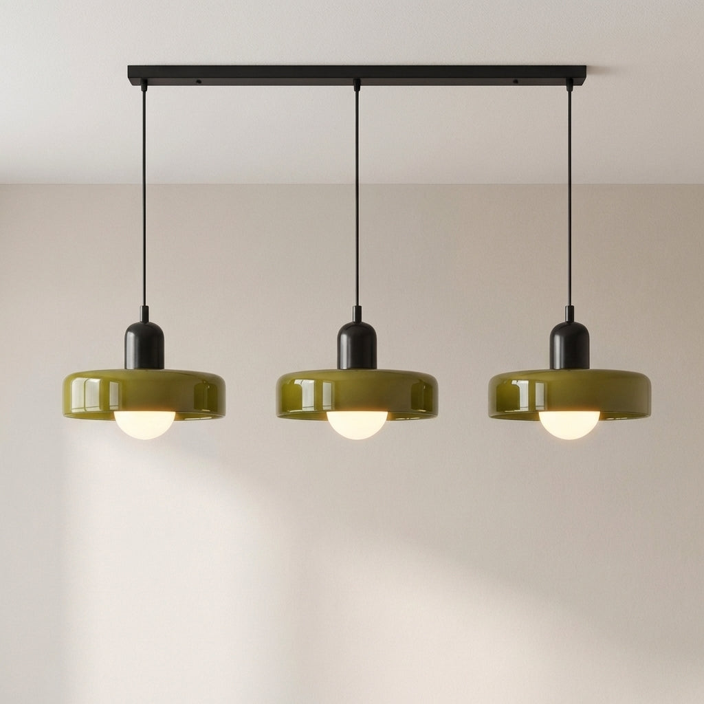 3-Head Colored Glass Hanging Lamp Stylish Bauhaus Ceiling Fixture-Orizon Depot
