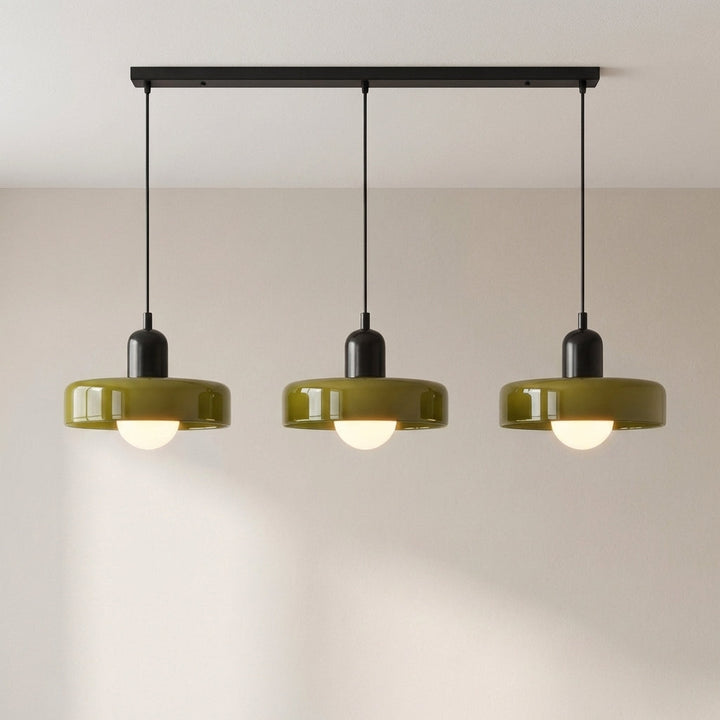 3-Head Colored Glass Hanging Lamp Stylish Bauhaus Ceiling Fixture-Orizon Depot