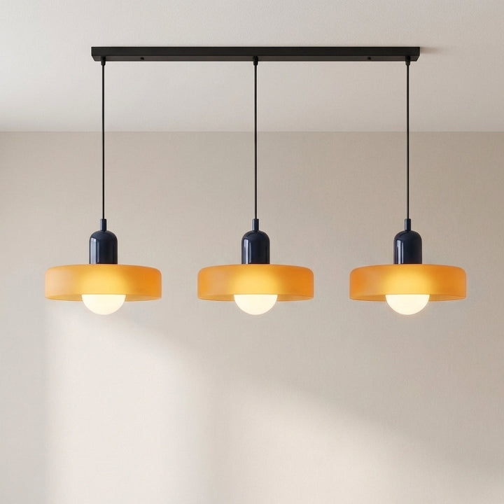 3-Head Colored Glass Hanging Lamp Stylish Bauhaus Ceiling Fixture-Orizon Depot
