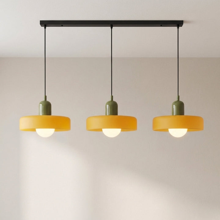 3-Head Colored Glass Hanging Lamp Stylish Bauhaus Ceiling Fixture-Orizon Depot