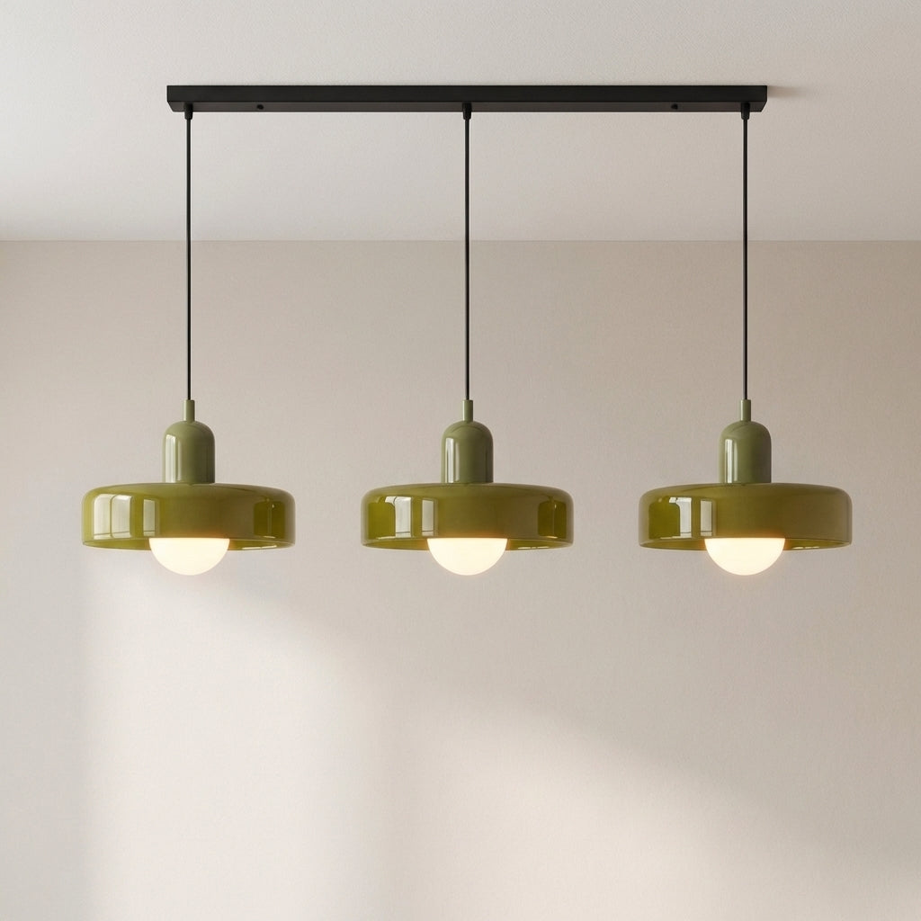 3-Head Colored Glass Hanging Lamp Stylish Bauhaus Ceiling Fixture-Orizon Depot