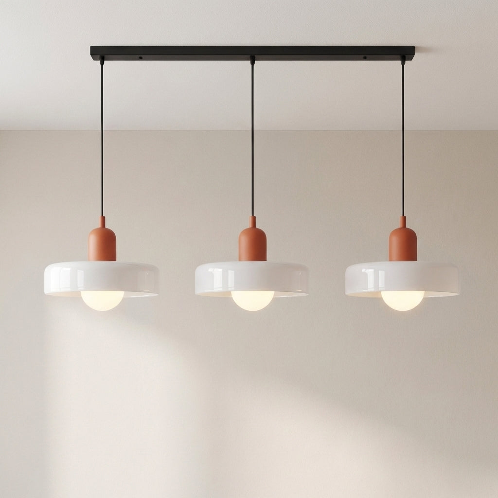 3-Head Colored Glass Hanging Lamp Stylish Bauhaus Ceiling Fixture-Orizon Depot
