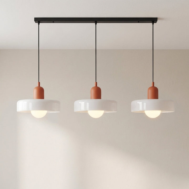 3-Head Colored Glass Hanging Lamp Stylish Bauhaus Ceiling Fixture-Orizon Depot