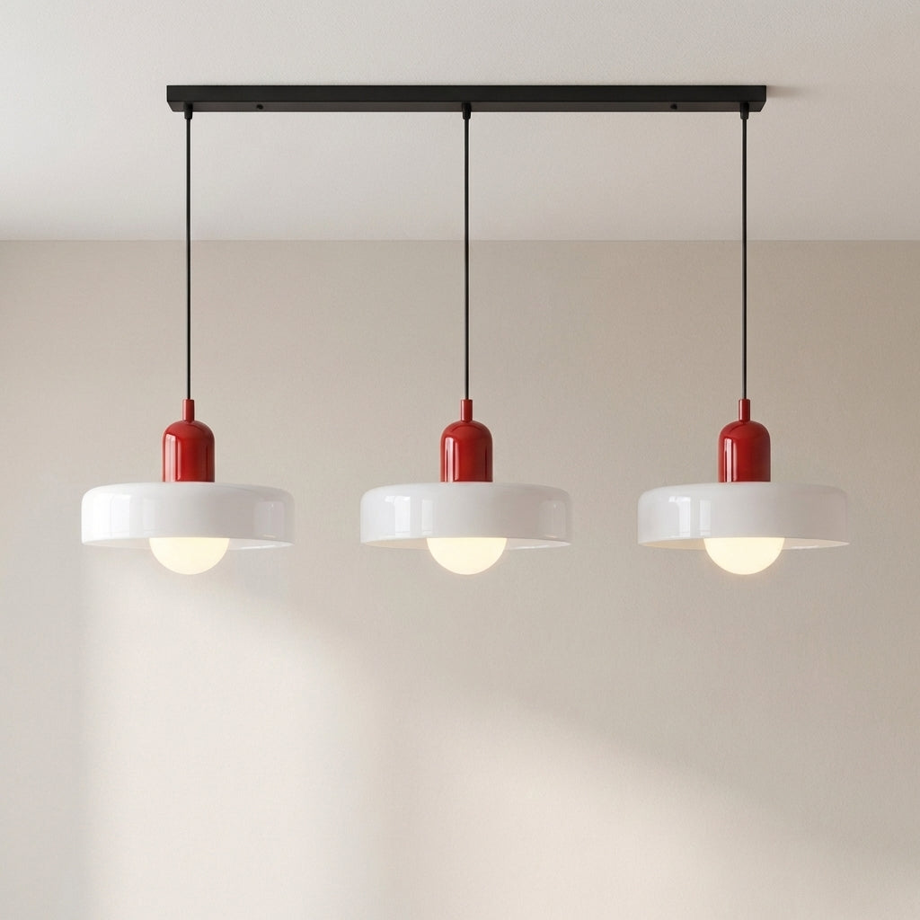3-Head Colored Glass Hanging Lamp Stylish Bauhaus Ceiling Fixture-Orizon Depot