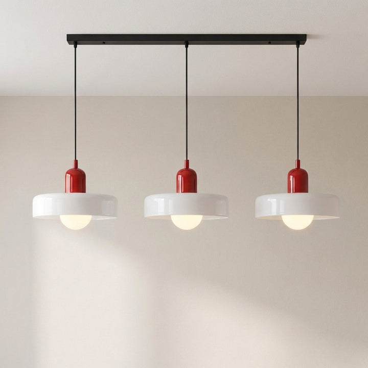 3-Head Colored Glass Hanging Lamp Stylish Bauhaus Ceiling Fixture-Orizon Depot