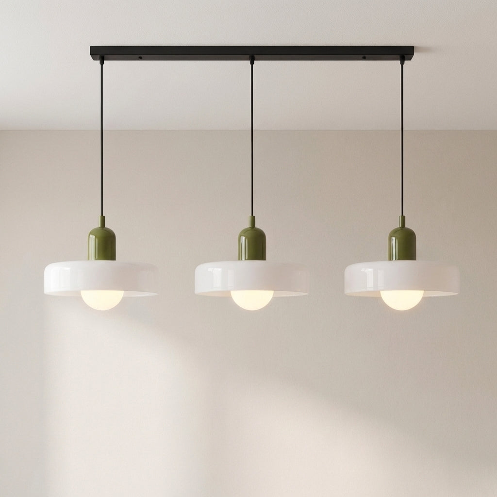 3-Head Colored Glass Hanging Lamp Stylish Bauhaus Ceiling Fixture-Orizon Depot