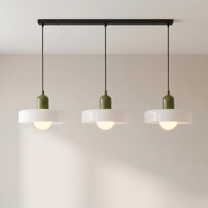 3-Head Colored Glass Hanging Lamp Stylish Bauhaus Ceiling Fixture-Orizon Depot