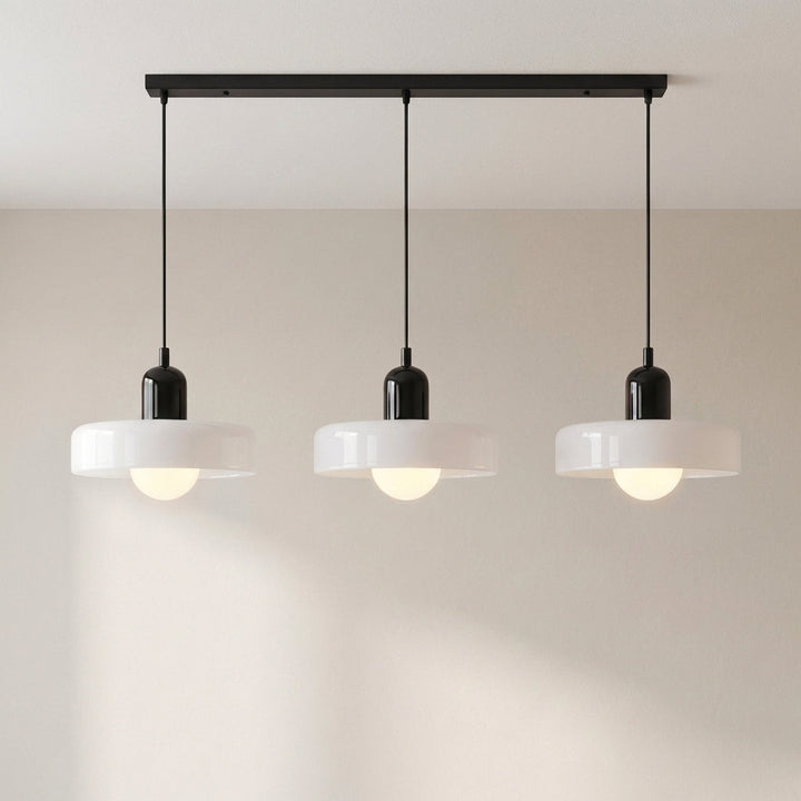 3-Head Colored Glass Hanging Lamp Stylish Bauhaus Ceiling Fixture-Orizon Depot