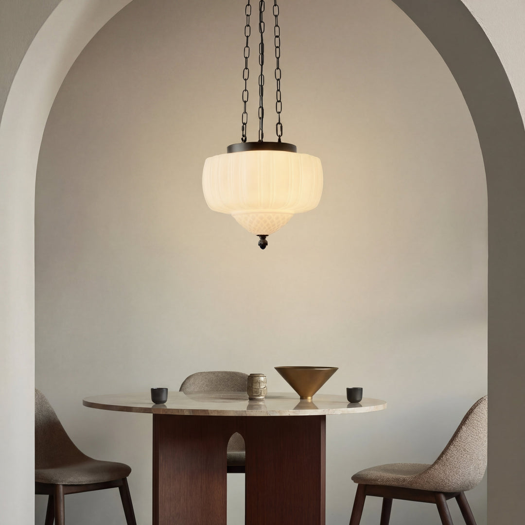 Vintage Milky White Pendant Light with Timeless Elegance-Orizon Depot