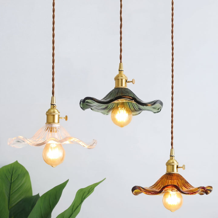 Retro Vintage Floral Hibiscus Hanging Lamp-Orizon Depot