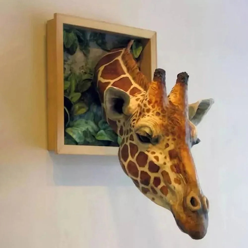 3D Giraffe Head Wall Decoration - Lifesize Sculpture for Home Decor-Orizon Depot