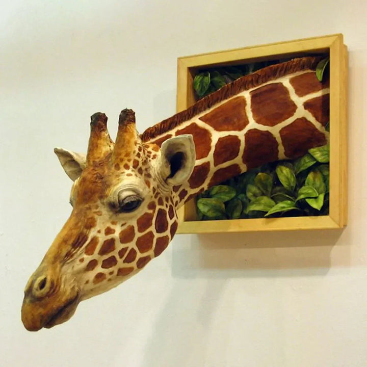 3D Giraffe Head Wall Decoration - Lifesize Home Decor Sculpture-Orizon Depot