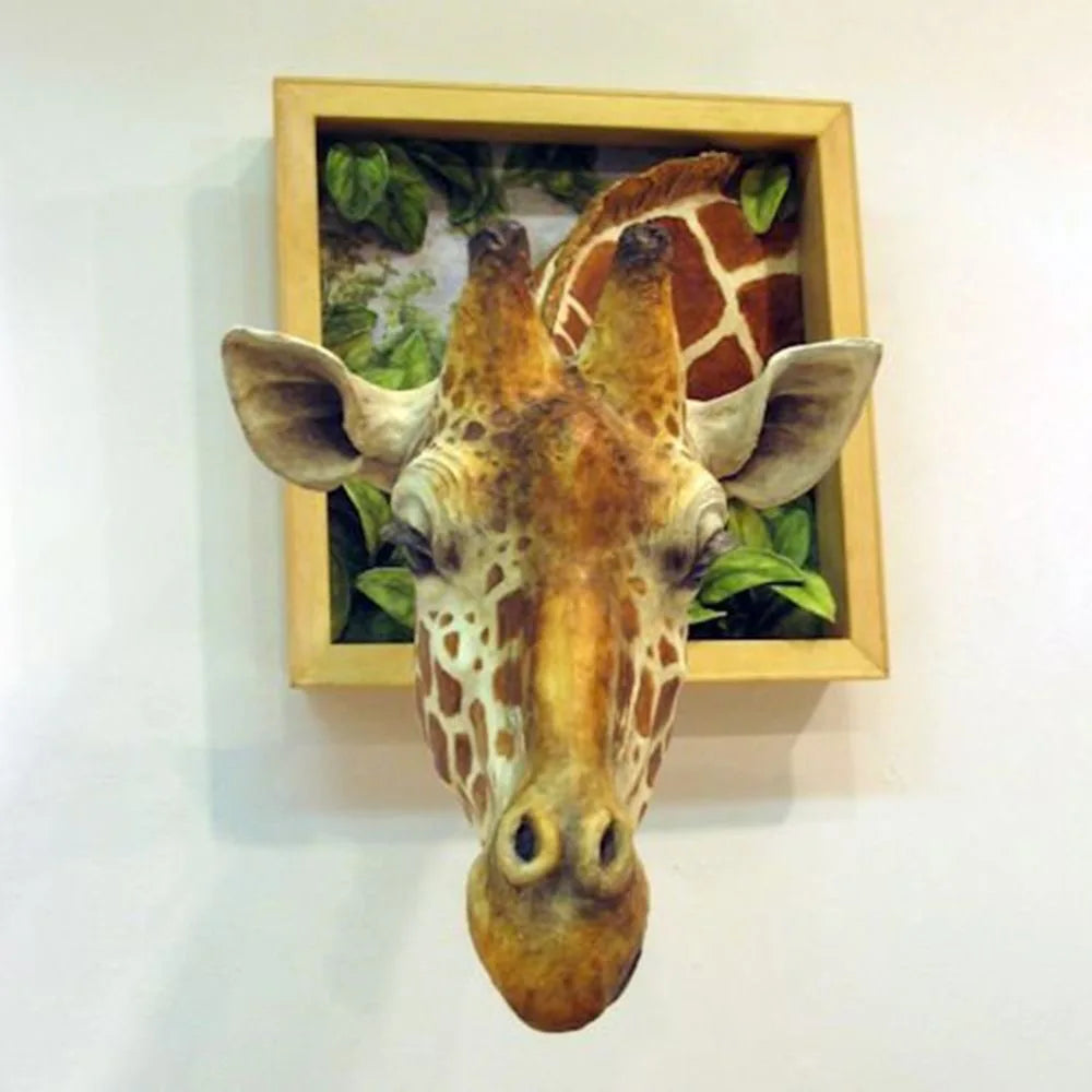3D Giraffe Head Wall Decoration - Lifesize Home Decor Sculpture-Orizon Depot