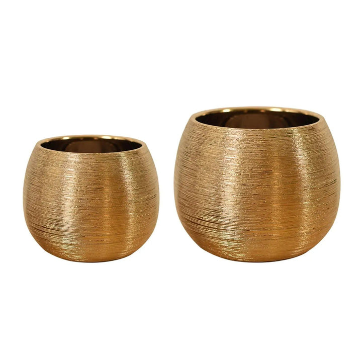 Gold-Coated Flower Pot for Elegant Home Decor-Orizon Depot